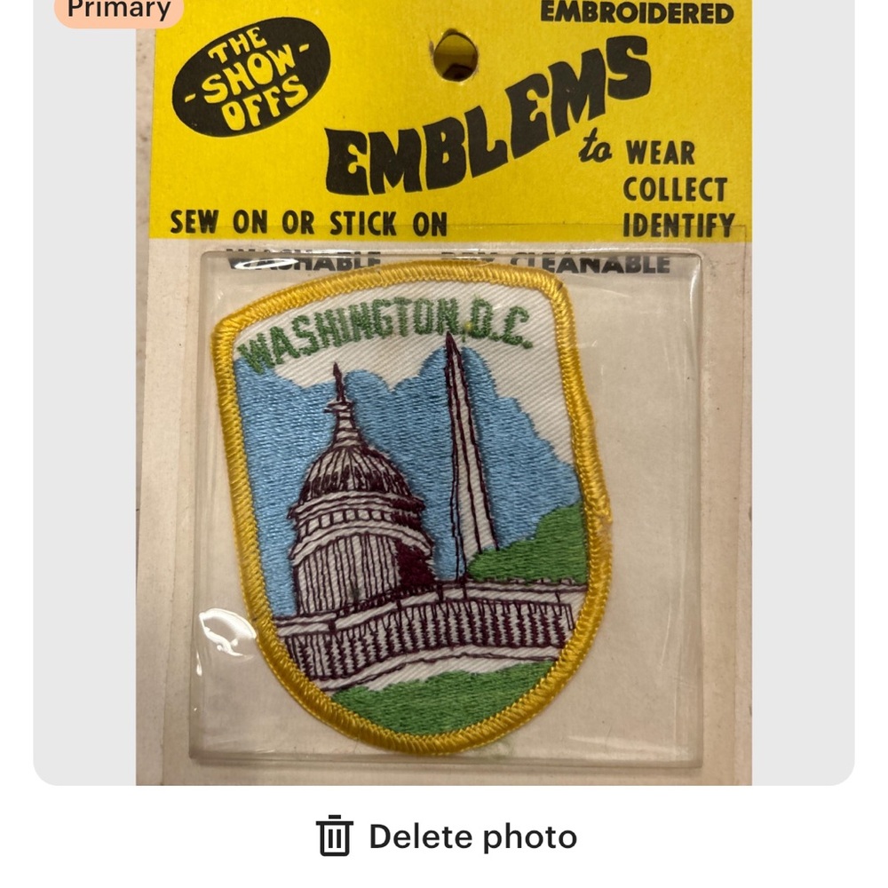 Emblems Embroidered Patch 'The Show Offs' vintage 70s Washington DC